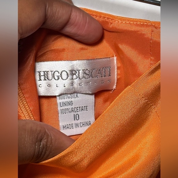 Hugo Buscati Silk Vibrant Orange Mini Skirt Size 10 - Picture 6 of 12